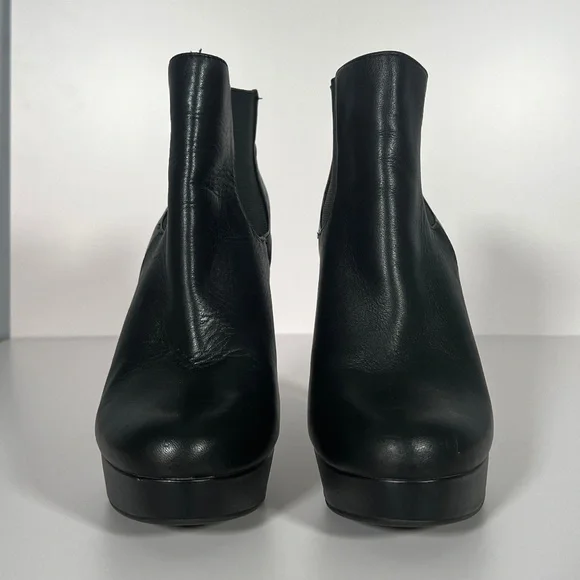 Leather Platform Stiletto Booties - Picture 5 of 14